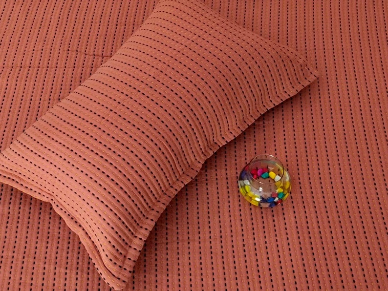 Reversible Jaipuri Razai: Soft Cotton Filled Kantha Quilt, Queen Size Quilt +2 Pillow Cover image 1