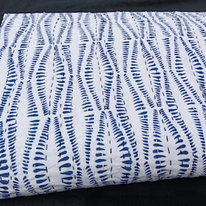 Hand made india print blue and white king size sheets/ quiltst Kantha Quilt Blue Bedspread full Queen king size cotton blanket kantha blue