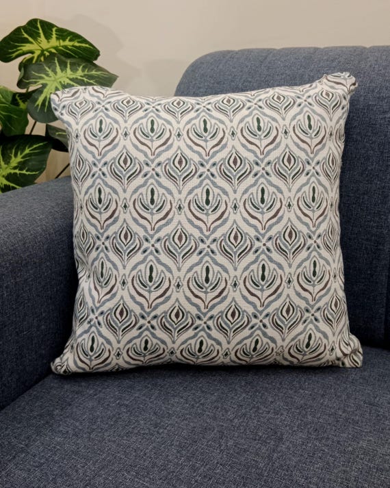 2 Pieces 16x16 inches Handblock print Floral Print Pillow Covers Cotton Fabric 1 pair 16x16 Inches Size Handblock print Natural Colour