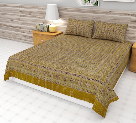 Ajrak or Ajrakh is a unique block printed textile. It displays special traditional designs and patterns Ajrak Vintage design kantha quilt