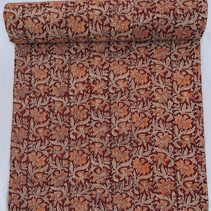 Indian floral Kantha Quilt Handblock Print floral Kantha Indian Netural Colour Indian inspired kantha quilt king maroon Maroon Kantha Quilt
