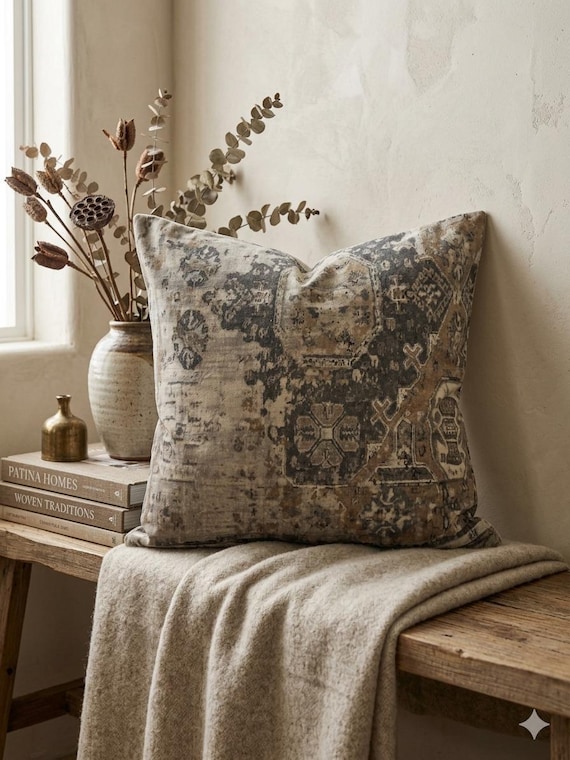Decorative Cushions Velvet pillow coverBlock print Cover: Traditional Floral 22x22 Inches