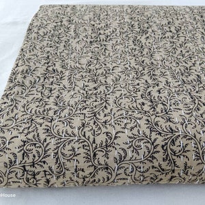 Premium Beige Kantha Quilt Handblock Print floral Kantha Indian Bedding Natural Color Indian inspired Bedding Home Decor Summer Trends Quilt