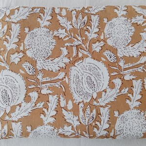 Block Print Cotton Fabric | Floral Upholstery Sewing Material image 6