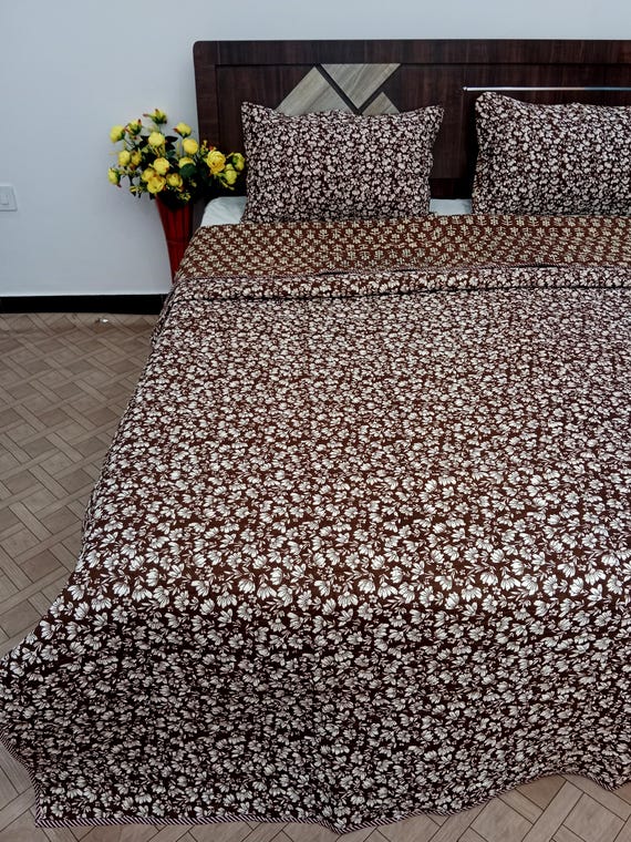 Premium Batting Quilt Handmade Indian Reversible Jaipuri Quilt, Soft Cotton Kantha Quilt, Warm Jaipuri Bedspread Blanket Home Decor