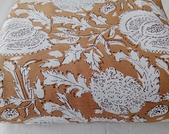 Block Print Cotton Fabric | Floral Upholstery Sewing Material