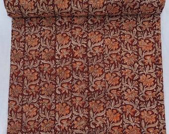 Edredón Kantha floral, ropa de cama india con estampado a mano, 100% algodón, colcha estilo boho.