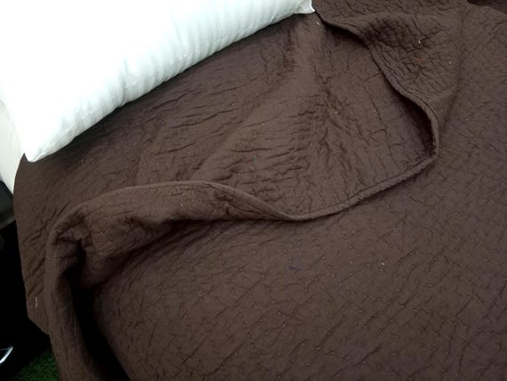 Brown Cotton Quilt: Handmade Jaipuri Queen Warm Batting Quilt