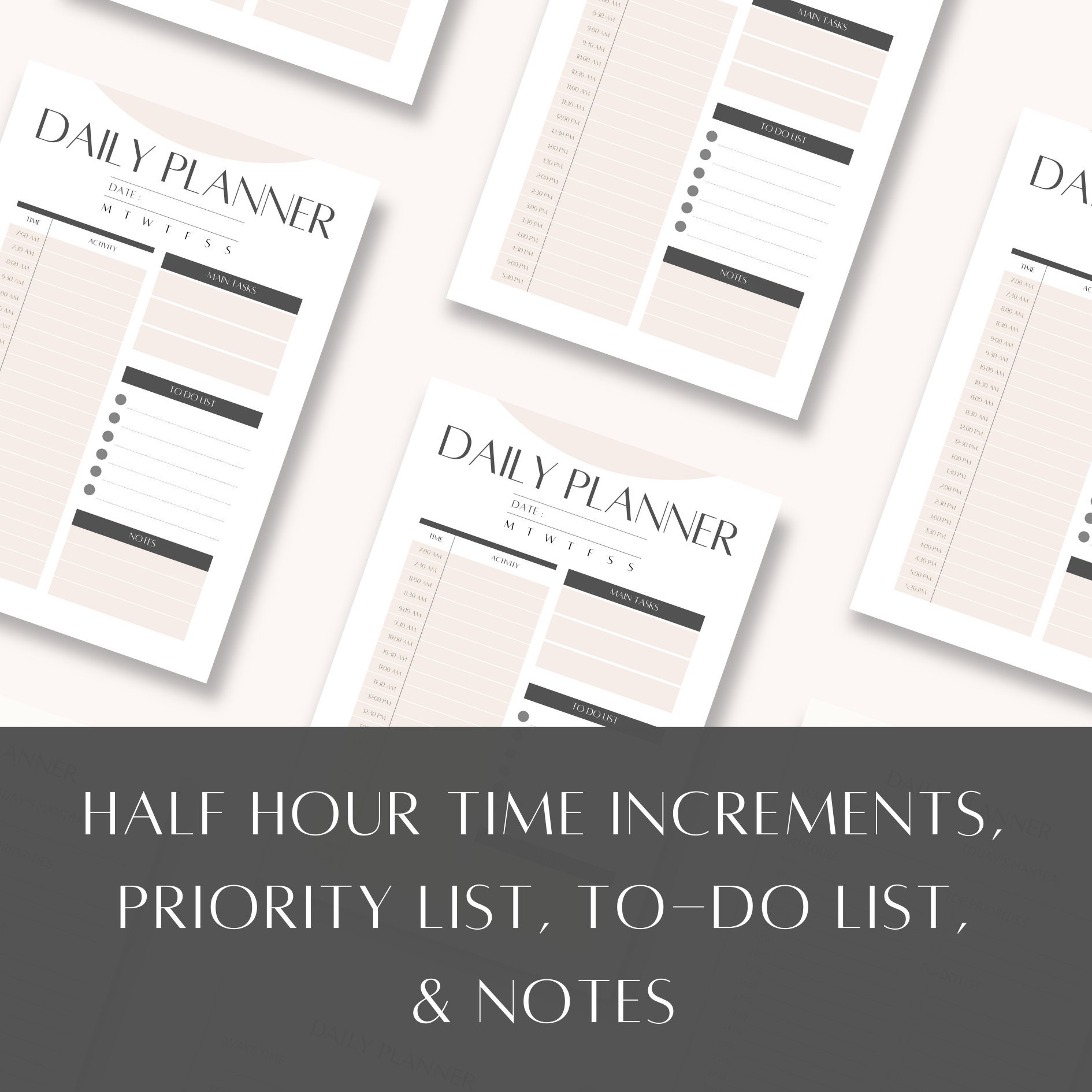 Printable Daily Planner, Planner Template, Work Day Schedule, Hourly ...