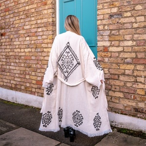 Handmade Ethnic Festival Kimono, Boho Beachwear, Bathrobe, Spa Robe, Morning Robe, Boho Cardigan , Beachwear Cover up, Dressing gown, Gift