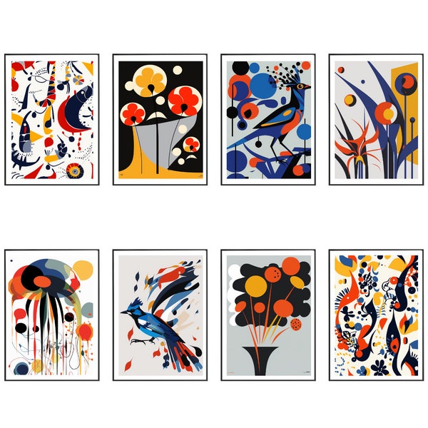 Printable Fine Art Poster, Wall Art Decor, Art Print, Abstract Art Poster, Modern Art, Set of 8 Alexander Calder