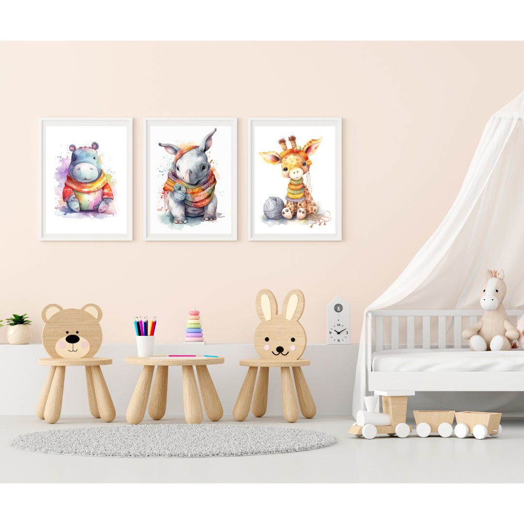 Printable Nursery Baby Animals Gallery Wall Art Set, Set of 37 Animals ...