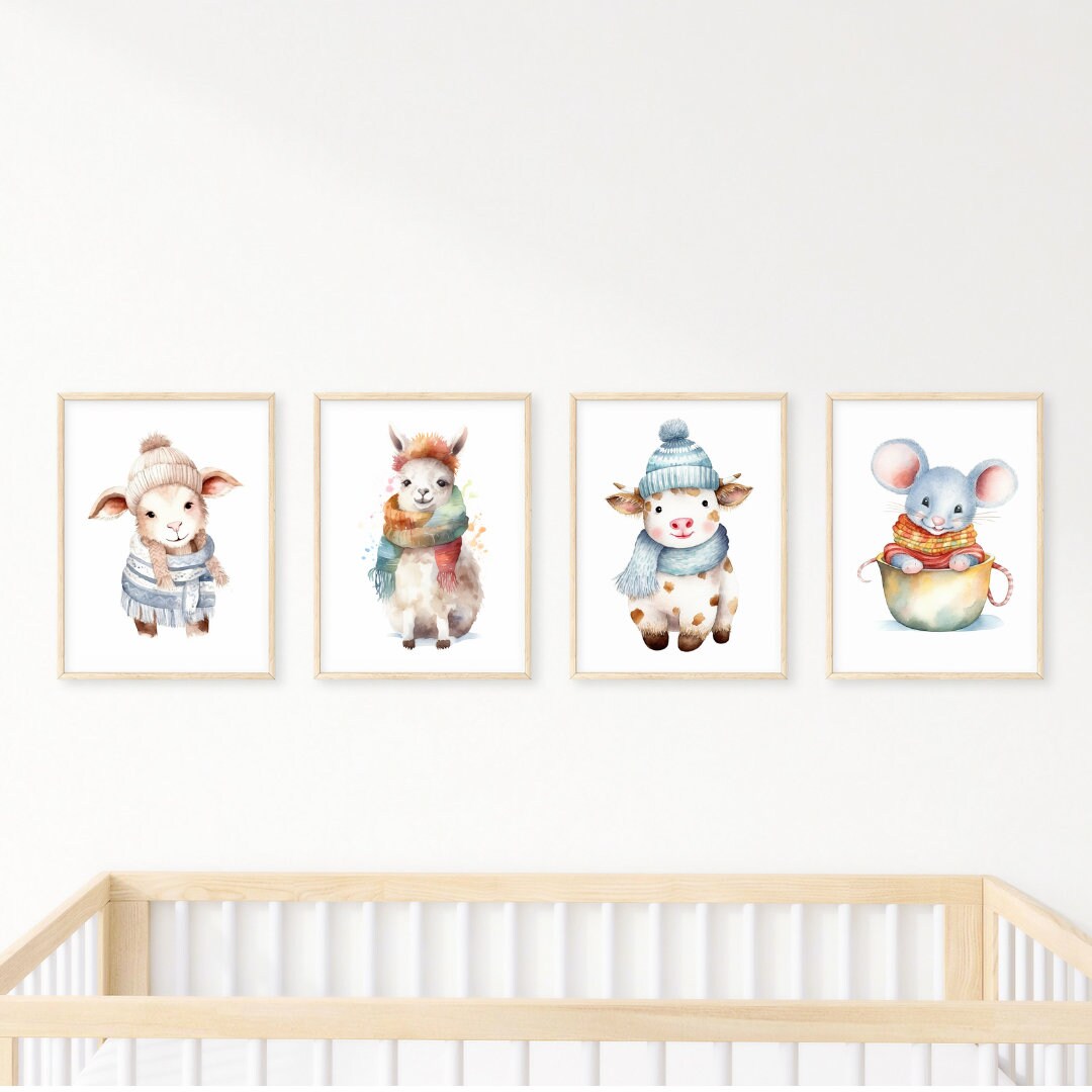 Printable Nursery Baby Animals Gallery Wall Art Set, Set of 37 Animals ...