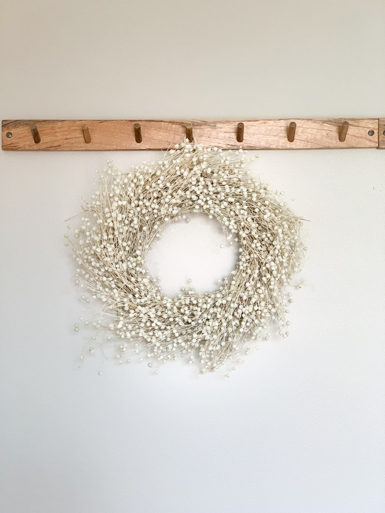 Dried Linum Wreath Dried Christmas Wreath Seasonal Wreath Dried Flowers