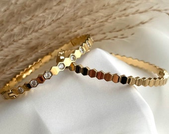 Bracelet Maja - Plaqué or 18 carats avec pierres de zircon de haute qualité