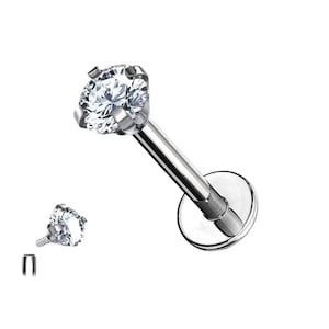 Piercing Titan Stecker mit Steinchen, Piercing Ohr, Helix Conch Tragus Piercing Lippen Piercing Nase Labret Piercing etc. Bild 7