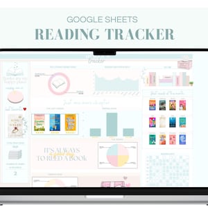 Ultimate reading tracker Pastel theme - Google sheets - 1000 books! Reading tracker for computer, phone, tablet