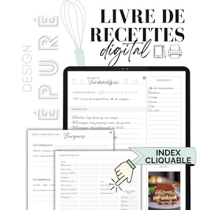 PDF-Rezeptbuch zum Ausfüllen. Mit anklickbarem Index. Zum Ausdrucken oder digitalen Verwenden. Rezeptheft zum Ausfüllen