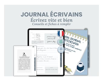 Carnet digital à remplir pour écrire un roman - Journal d’écrivain