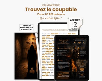 ¿Quién es el culpable? Caso 2 - ¿Quién secuestró a Astra? - Elimina los nombres - Libro de rompecabezas digital - Libro de juegos - Juego para iPad - Juego de nombres