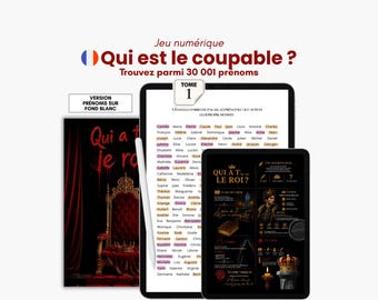 ¿Quién es el culpable? VOLUMEN 1 El Rey - Elimina los nombres - Libro de rompecabezas digital - Libro de juegos - Juego para iPad - Juego de nombres