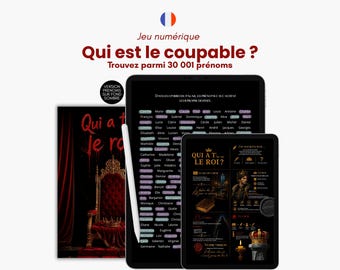 Who is the culprit? Eliminate the names - Digital puzzle book - Game book - iPad game - Names version on a dark background