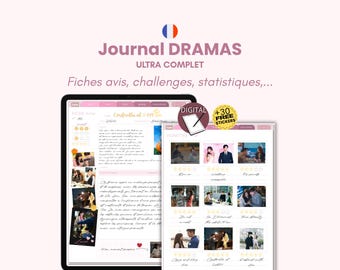 Journal dramas 277 pages (Fichier numérique) - Carnet drama - Avis séries - Drama tracker - Kdrama Cdrama Jdrama