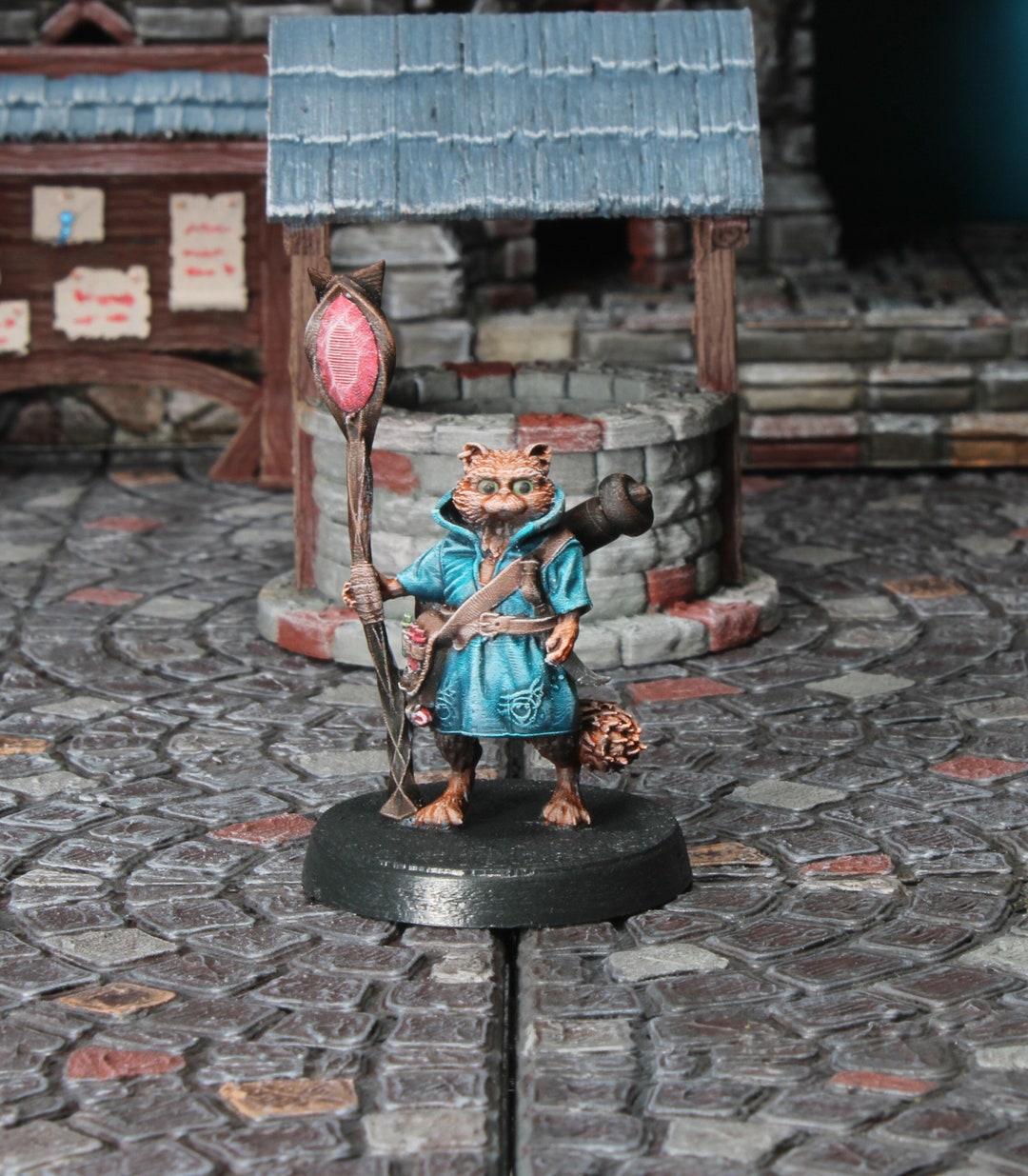 Painted Tabaxi Catfolk Wizard Mage Cleric 32mm Scale - Etsy