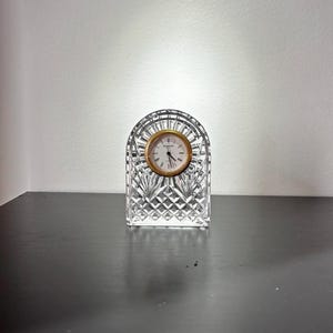 Vintage Waterford Crystal Clock, Quartz, Arch shape,