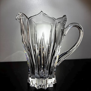 Vintage 1990s Gorham Crystal Lotus Pitcher, 36 ounce,  Excellent