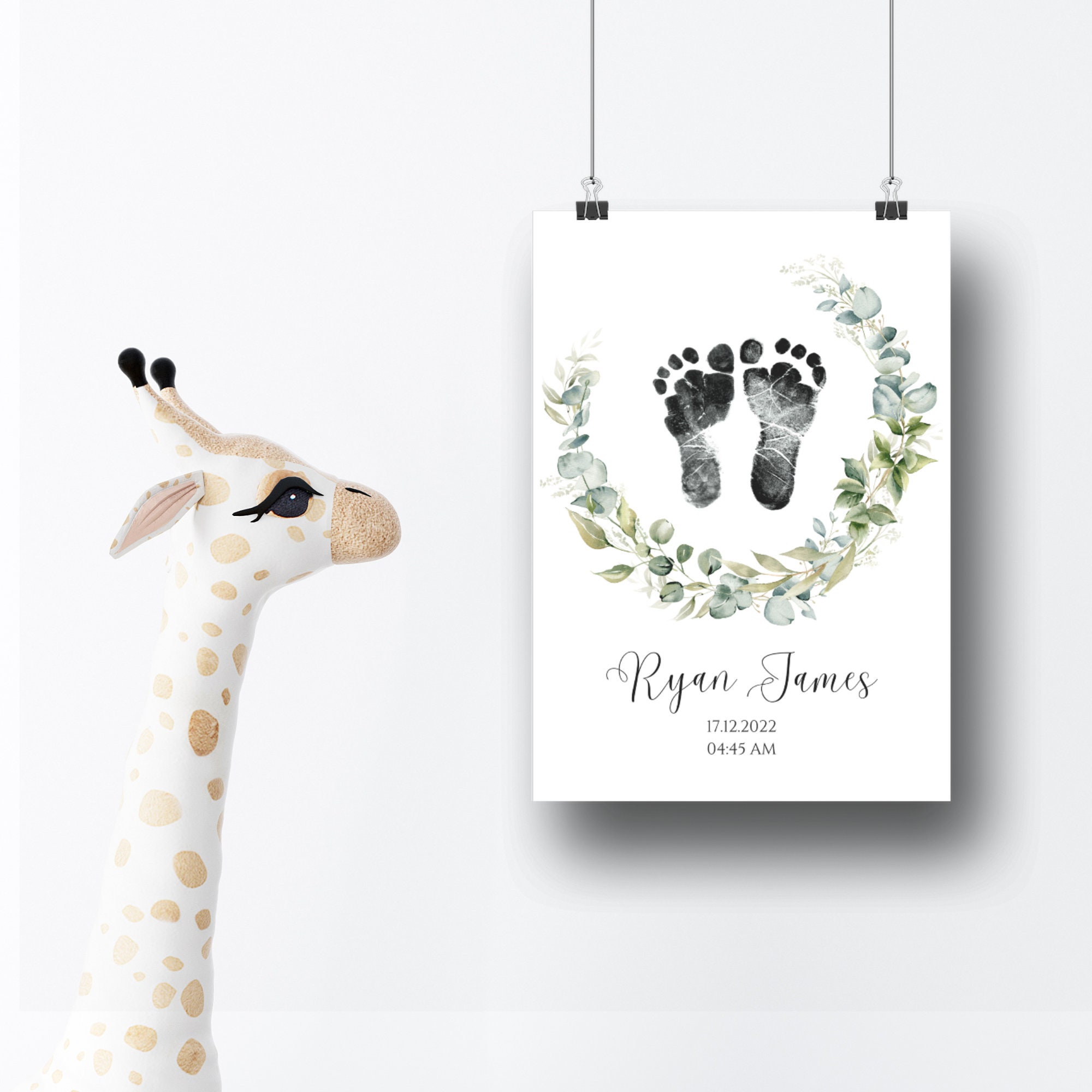 Baby-Handabdruck-Set In Blau - Erinnerungen Festhalten Fürs Leben