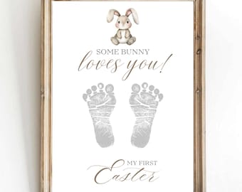 Baby's First Easter Footprint Art: Bunny Keepsake (Digital Download)