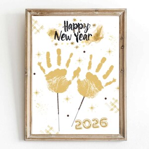 Happy New Year 2025 Handabdruck Handwerk: DIY Urlaub Andenken (Digitaler Download)