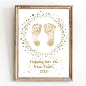 Neujahr 2025 Handabdruck Kunst: Baby Erinnerungsstück (Digitaler Download)