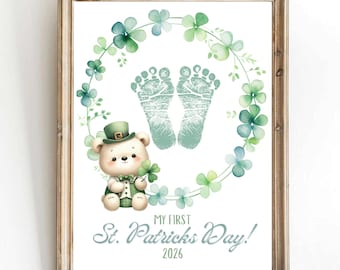 Baby Footprint St Patrick’s Day Keepsake Printable