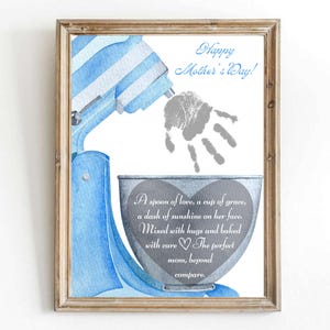 Afdrukbare Moederdag, Afdrukbare handafdruk, knutselen, kaart handafdruk, knutselen, cadeau voor mama, aandenken voor moeder, knutselen