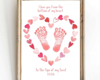 Valentinstag Fußabdruck: DIY-Andenken (Digitaler Download)