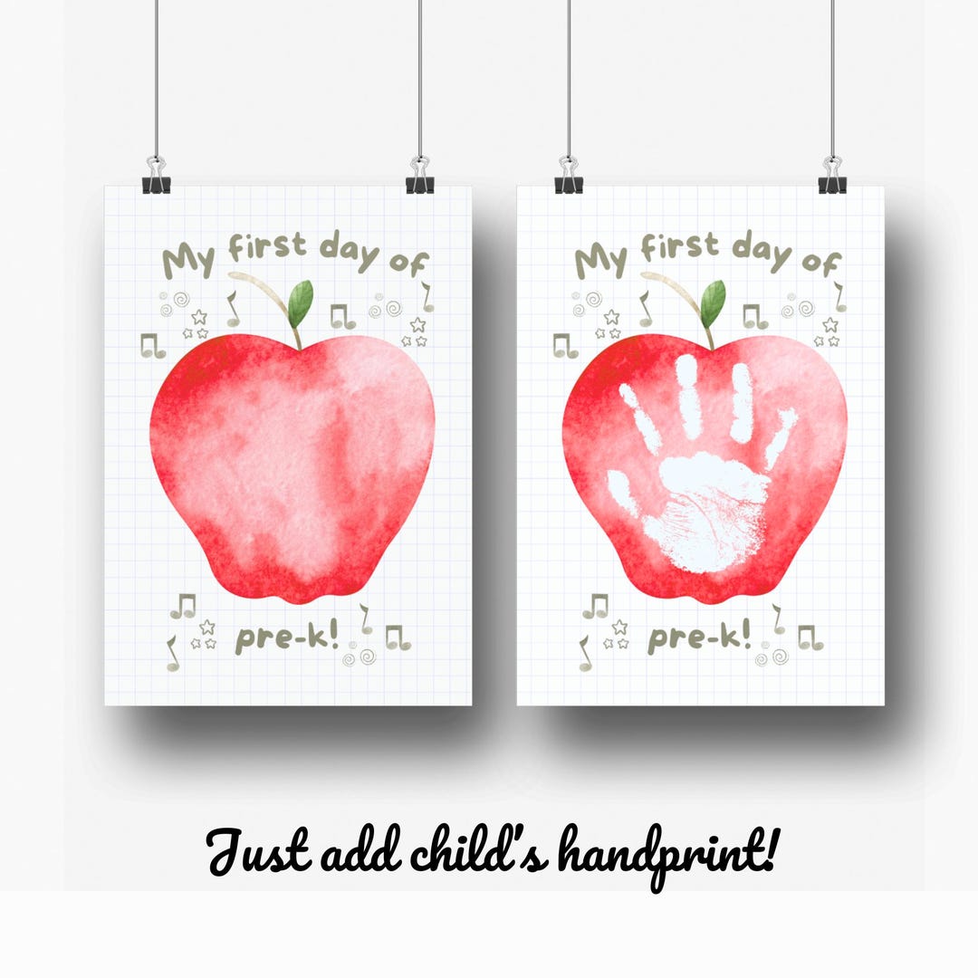 Printable Pre-k Handprint Craft, First Day of Pre-k Back to School ...