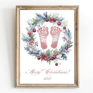 My First Christmas Footprint Art, Baby First Christmas Handprint Craft, Craft Kids Art, Footprint Kids Craft