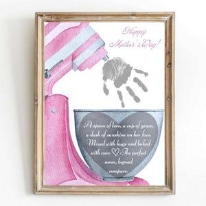 Afdrukbare Moederdag, Afdrukbare handafdruk, knutselen, kaart handafdruk, knutselen, cadeau voor mama, aandenken voor moeder, knutselen