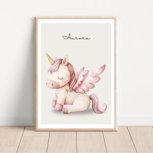 Personalized Unicorn Nursery Print: Rainbow Decor, Birth Stats (Digital Download)