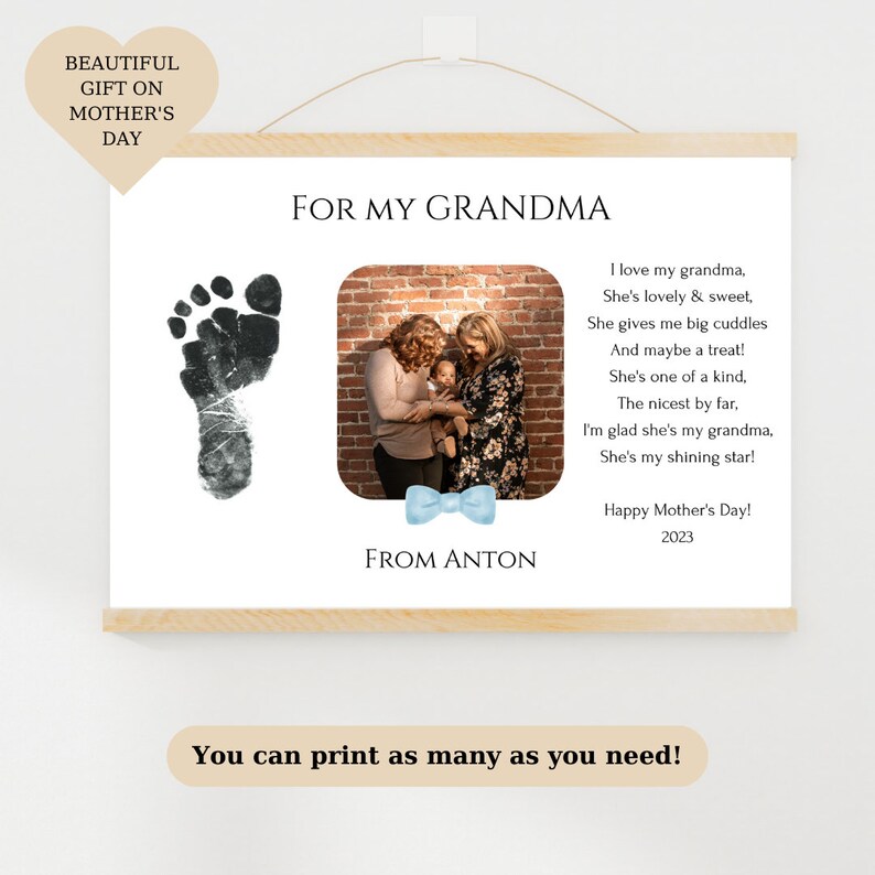 Printable Poem for Grandma, Grandma Gift From Baby, Custom Poem Print ...