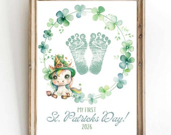 Baby's First St Patrick's Day Footprint Art: DIY Keepsake (Digital Download)
