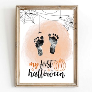 My First Halloween Footprint Art Poster