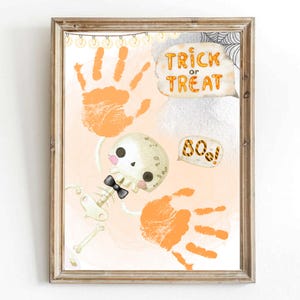 Baby&#39;s First Halloween Footprint Art: Skeleton Handprints (Digital Download)