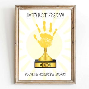 Druckbares Muttertags-Handwerk, druckbares Handabdruck-Fertigkeiten, DIY-Karten-Handabdruck-Fertigkeit, Basteln für Kleinkinder, Geschenk für Mama, Andenken für Mama