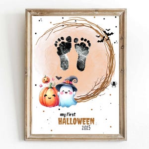 Baby&#39;s First Halloween Footprint Art: Ghost Keepsake (Digital Download)