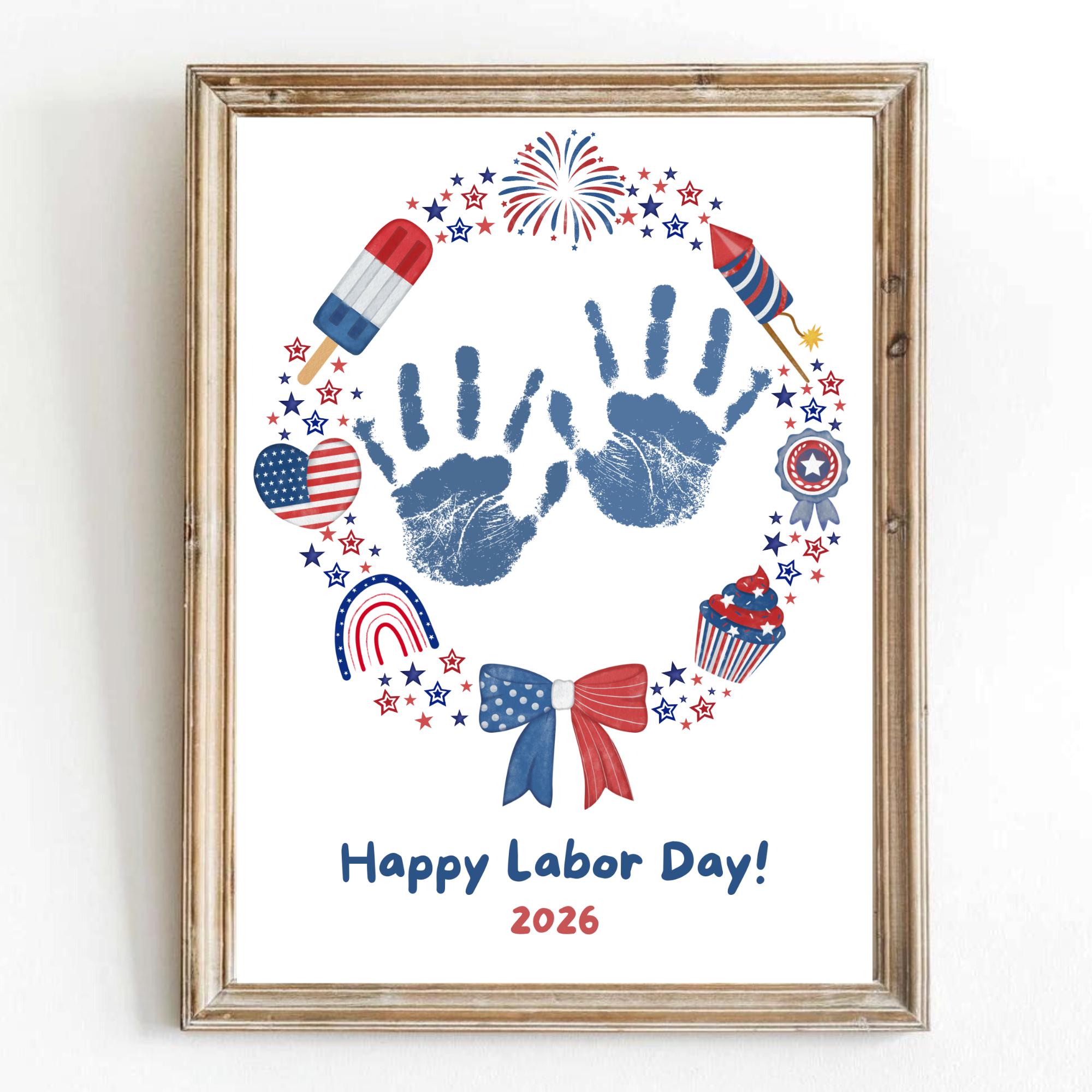 37 Easy & Fun Labor Day Crafts for Kids of All Ages 18 Labor Day Handprint Template Art: Patriotic Keepsake Craft…