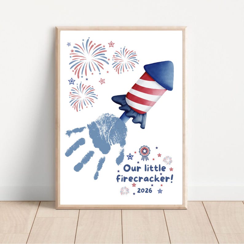 Printable Happy 4th of July Handprint Fireworks for Baby or Toddler ...