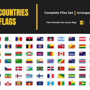Flags of the world | Country Flag | Flags of Nations | Flag Vector | Digital File | SVG | PNG | Vector files | Instant download